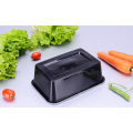 Recipiente de alimento plástico descartável preto / branco da microonda do Kitchenware / caixa com tampa